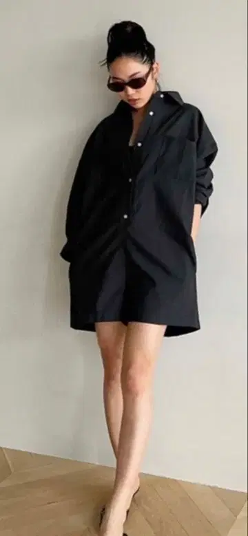 Sea Room lynn 베이지 옥스퍼드 셔츠 올인원 M