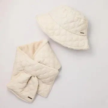 A1462 아피아 발수 따뜻한 퀼팅 햇&머플러 세트
