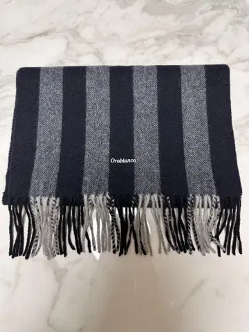 오로비안코 캐시미어 100% 스트라이프 머플러 [새상품급] 클리닝 완료