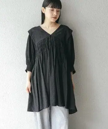 KBF 2WAY 셔링 미니 원피스 블랙