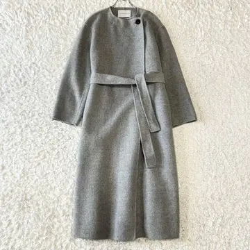 투모로우랜드 정가 7.4만 프리미엄 울 리버 코트 노카라