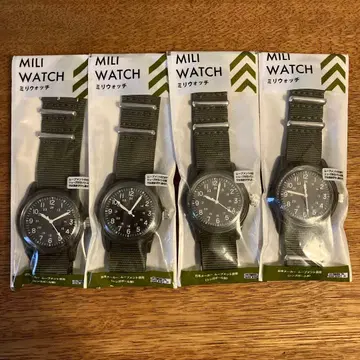[ 4개 세트 ] 다이소 밀리터리 워치 카키 제조 중지 미개봉