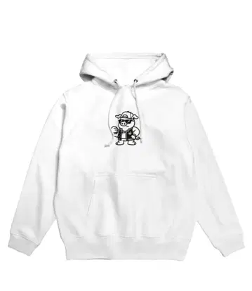 화이트 캐릭터 자수 후드티 S/M/L/XL