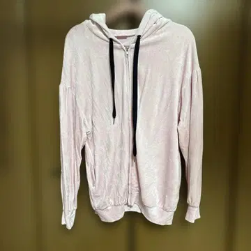 캔디 스트리퍼 핑크 후드 부착 후드티