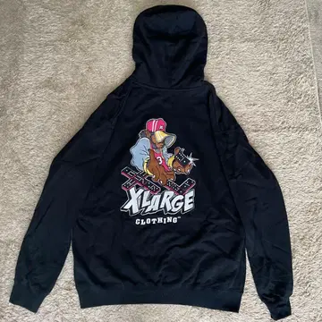 XLARGE 블랙 후드티 블랙