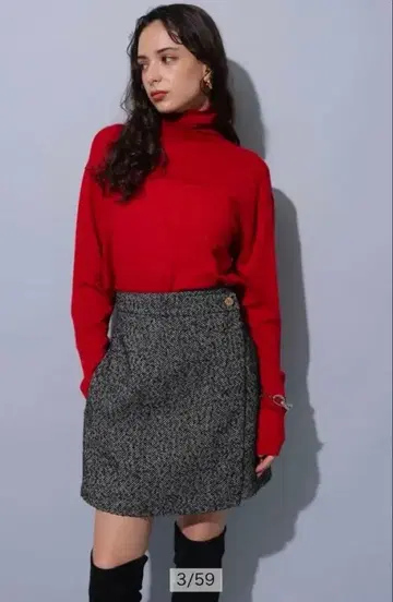 Arpege story 루프 트위드 미니 스코트 XS