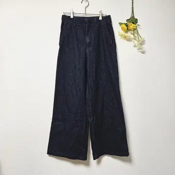 새상품급 [ UNIQLO ] 유니클로 와이드 트라우저 진 네이비 (M)