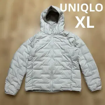 새상품급 유니클로 UNIQLO 퍼프 테크 후드티 아이보리 XL