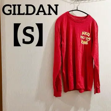 GILDAN [ S ] 빨간색 긴팔 프린트T셔츠 레드 봄/가을