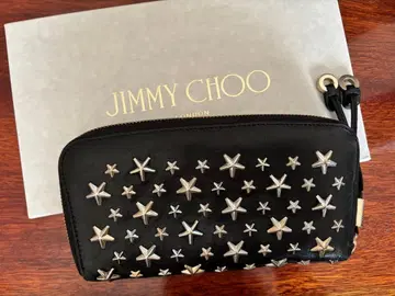 JIMMY CHOO 블랙 장지갑 별 모양 스터드