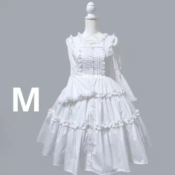 마시로 아리스 오버롤 스커트 M 화이트 시마무라