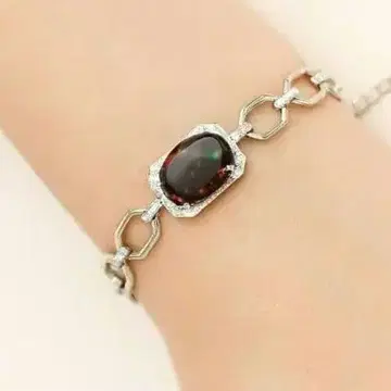 S925 실버 오벌컷 체인 팔찌