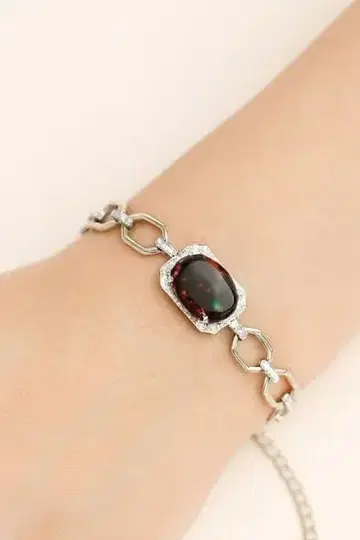 S925 실버 정품 오벌 컷 체인 팔찌