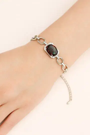 S925 실버 정품 오벌 컷 체인 팔찌