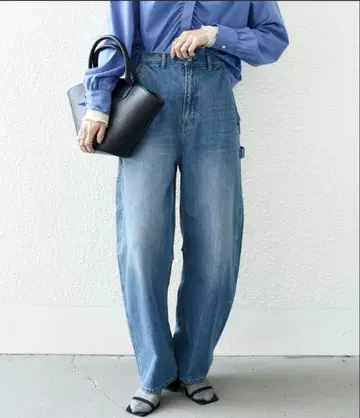 SHIPS any 코쿤 페인터 데님 팬츠