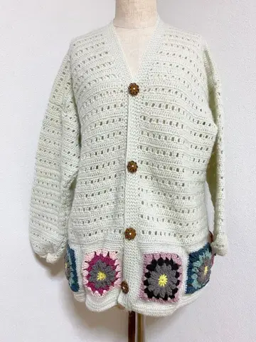 미착용 핸드메이드 손뜨개질 가디건