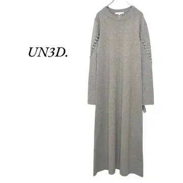 UN3D. 브레이드 니트 원피스 그레이