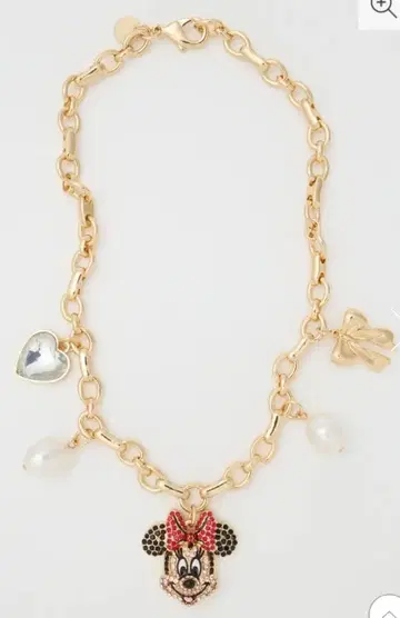 미니 목걸이 mus 골드 참 포함 디즈니 스톤