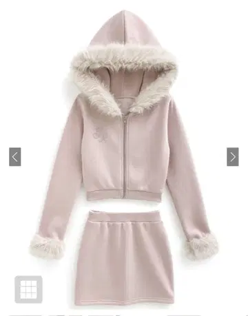 GRL 퍼 후드티 x 미니 스커트 맨투맨 셋업 [ pm413 ]