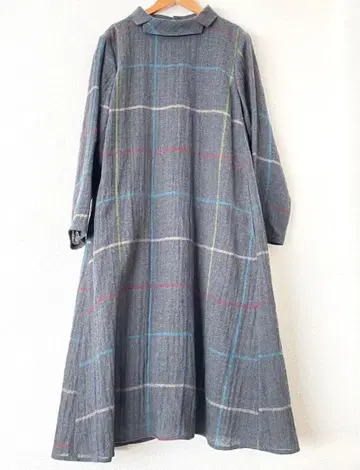 이오콤이오 센소유니코 롱 원피스 울 체크