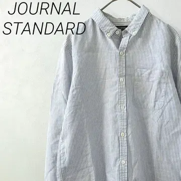 JOURNAL STANDARD 셔츠 긴팔 스트라이프 가슴 포켓 일본제