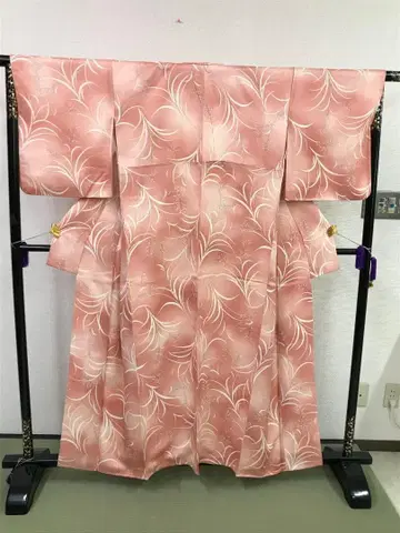 HG8934 핑크 계열 초화 무늬 올 패턴 코몬 기모노 일본 의류