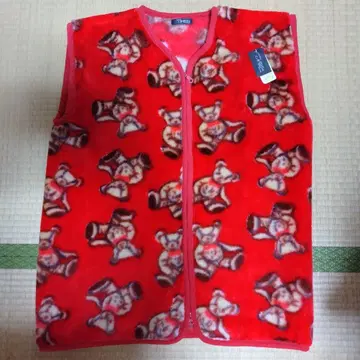 테디베어 곰돌이 베스트 빨간색 룸웨어 파자마 슬리퍼 보들보들