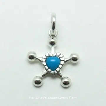터콰이즈 터키석 하트 스타 펜던트 실버 925
