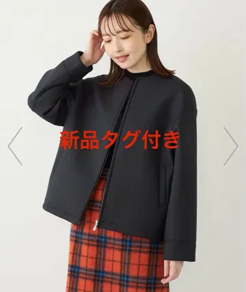 택 포함 새상품 SHIPS 본딩 노카라 지퍼 아우터 네이비