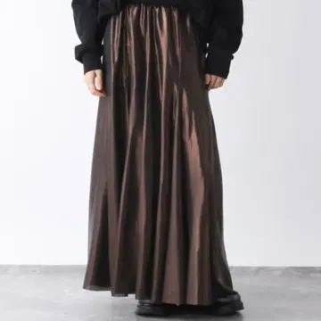 택 포함 새상품 JEANASIS 모듬 글리터 플레어 스커트 브라운 S