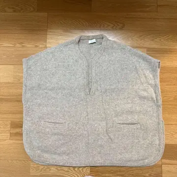 Phlannel 베이지 니트 베스트 포켓 부착