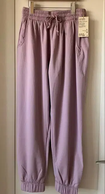 새상품 무인양품 UV컷 건조하기 쉬운 스웨트 팬츠 스모키 핑크 M