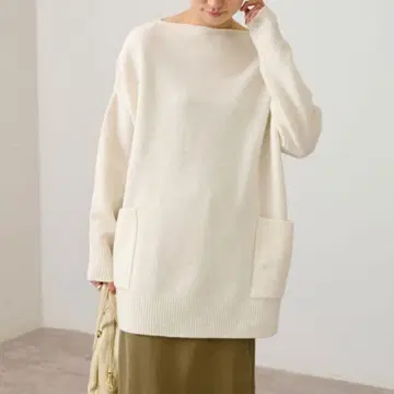 FRAMeWORK 캐시미어 혼방 와이드 실루엣 보트넥 풀오버