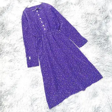 올 패턴 빈티지 A 라인 롱 원피스 스퀘어 넥 페미닌 고급