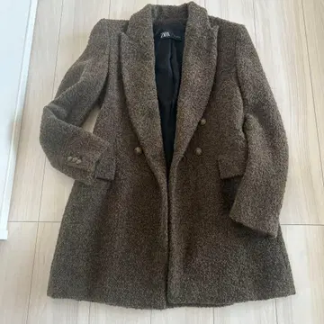 ZARA 체스터 코트 M 브라운 카키 계열