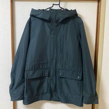 지유 남성용 다크 그린 후드 부착 마운틴 파카 M