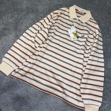 크로커다일 멋진 피케 셔츠 긴팔 L 축열 가공 미사용 3