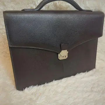 dunhill 다크 브라운 가죽 비즈니스 브리프 케이스