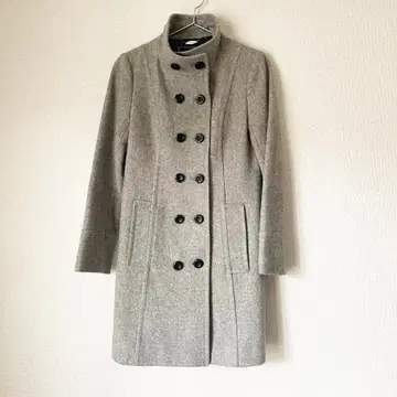 투 비 바이 에네스베 울 스탠드 카라 코트 그레이