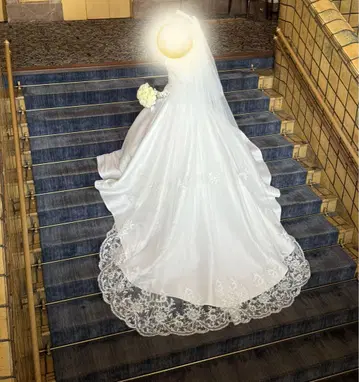웨딩 베일 화이트 레이스