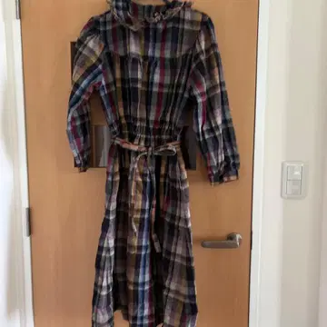 체크 무늬 원피스 쇼와 레트로