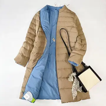 새상품 더마 컬렉션 리버서블 롱 다운 코트 13호 스탠드 카라