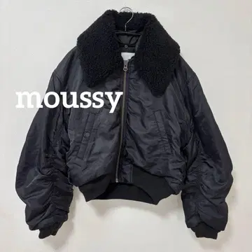 moussy 보아 카라 부착 블랙 MA-1 자켓