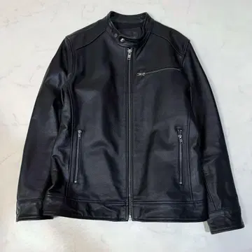 [ 새상품급 ] 소가죽 싱글 가죽 라이더 자켓 블랙 XL
