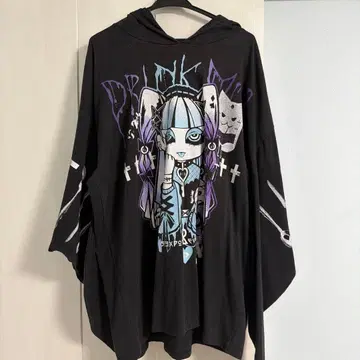 SEXPOT ReVeNGe 상의 기모노풍 후리소데 백 프린트 후드티