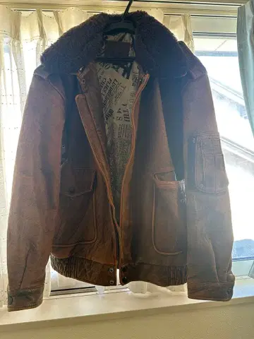 플라이트 자켓 브라운 퍼 포함