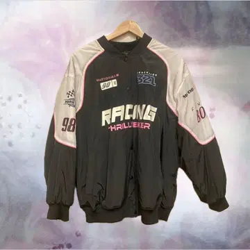 y2k 점퍼 바시티 자켓 블랙 핑크