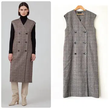 투모로우랜드 36 시크 블루 롱베스트 원피스 2024 AW