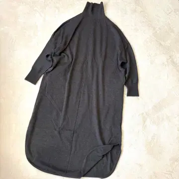 [ ADAM ET ROPE ] 터틀넥 니트 원피스 그레이 FREE