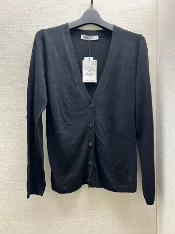 블랙 V넥 가디건 M 사이즈